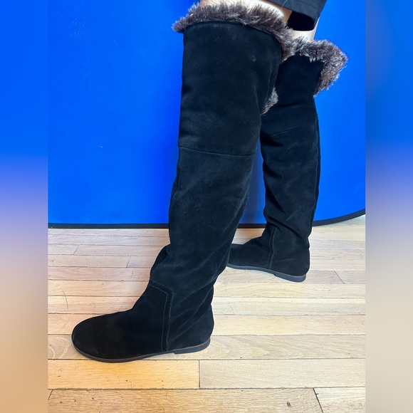 Sam Edelman suede boots over the knee size 8 1/2 low heel - Picture 7 of 7